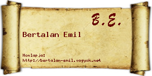 Bertalan Emil névjegykártya