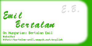 emil bertalan business card